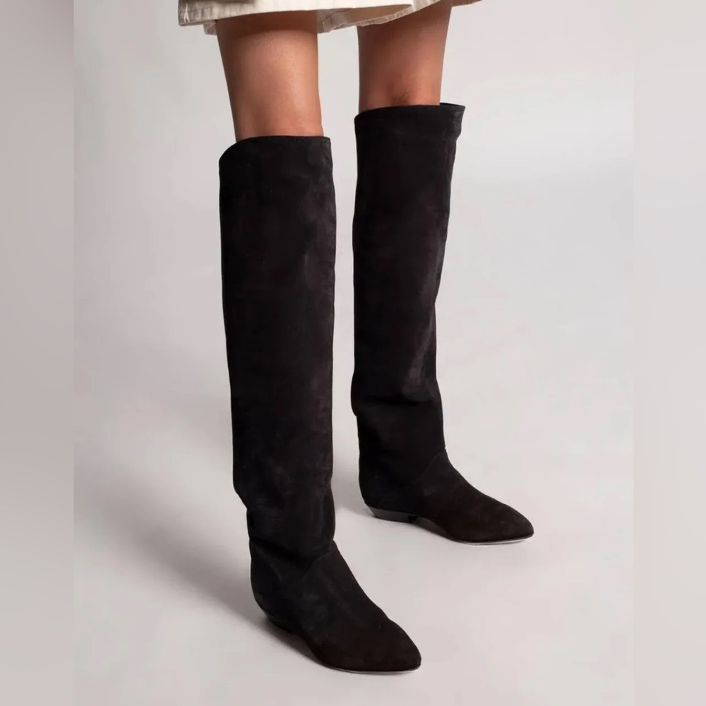 Isabel Marant brand new Seelys suede knee boots Black